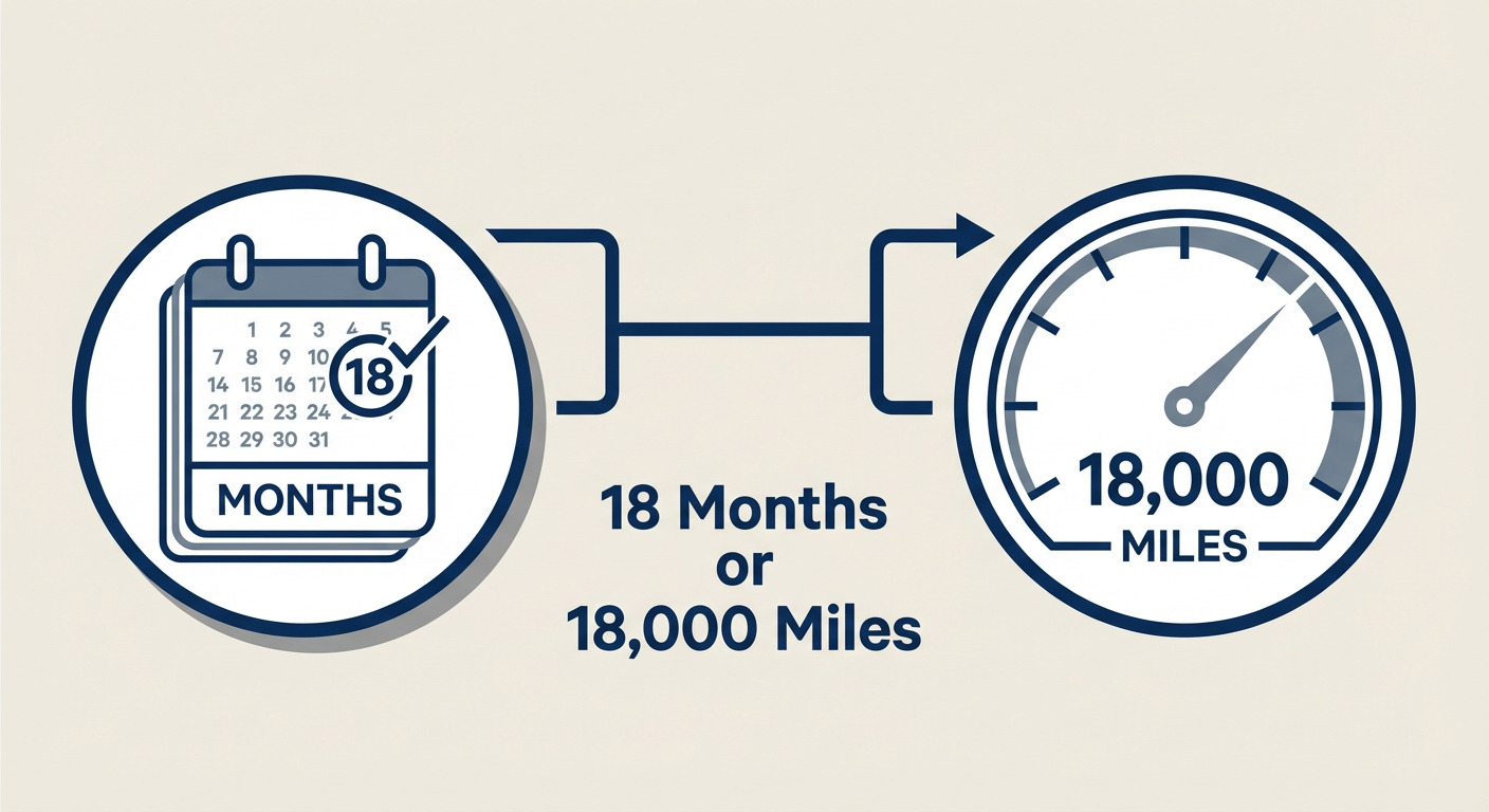 Infographic showing 18 months and 18,000 miles limits for lemon law claims